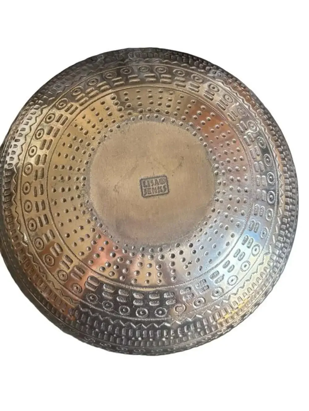 Lisa Jenks Decorative Metal Bowl Textured Silver Finish